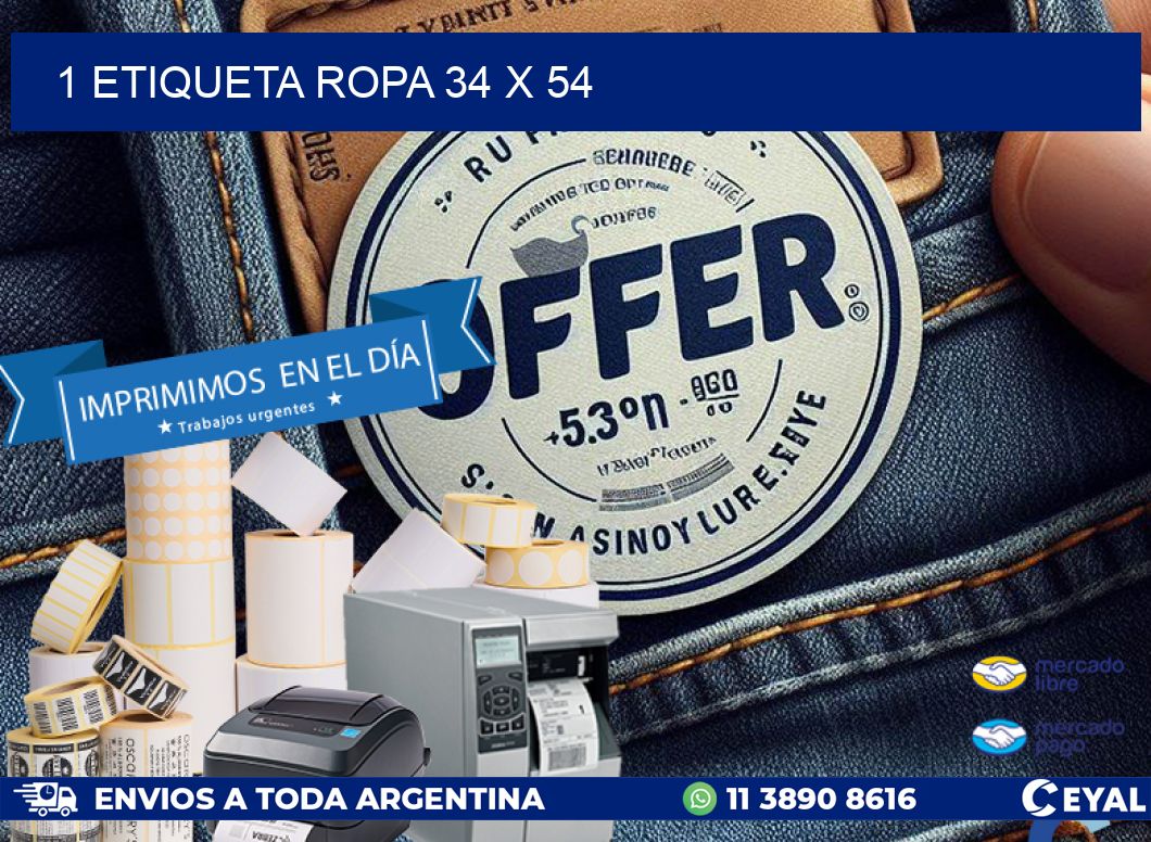 1 ETIQUETA ROPA 34 x 54