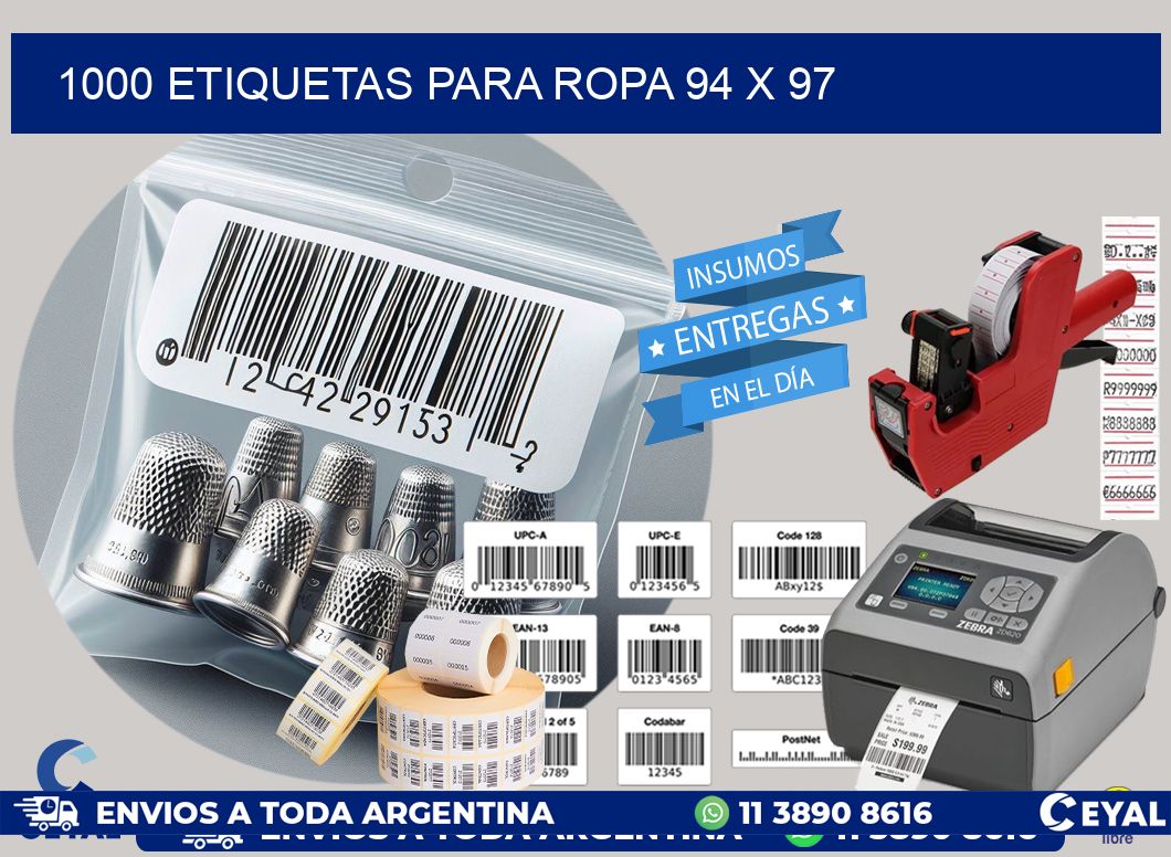 1000 ETIQUETAS PARA ROPA 94 x 97