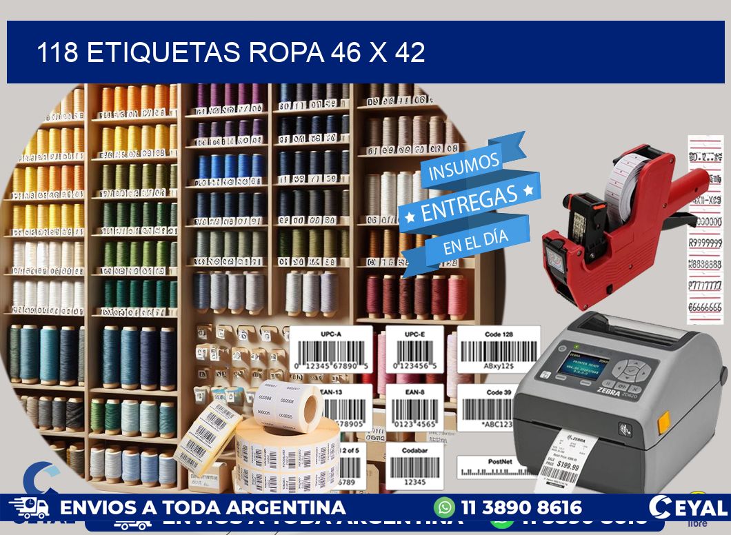 118 ETIQUETAS ROPA 46 x 42