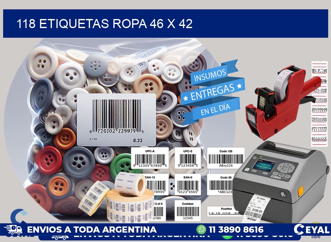 118 ETIQUETAS ROPA 46 x 42