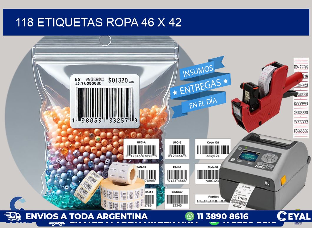 118 ETIQUETAS ROPA 46 x 42