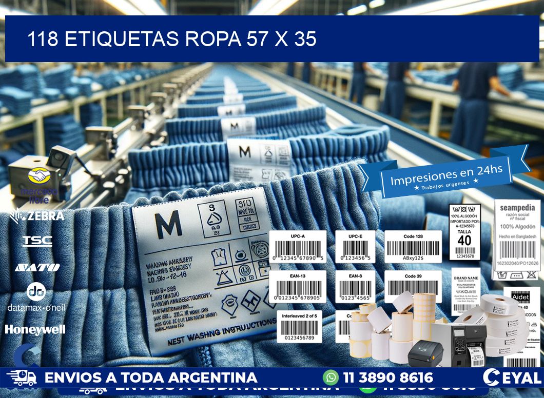 118 ETIQUETAS ROPA 57 x 35