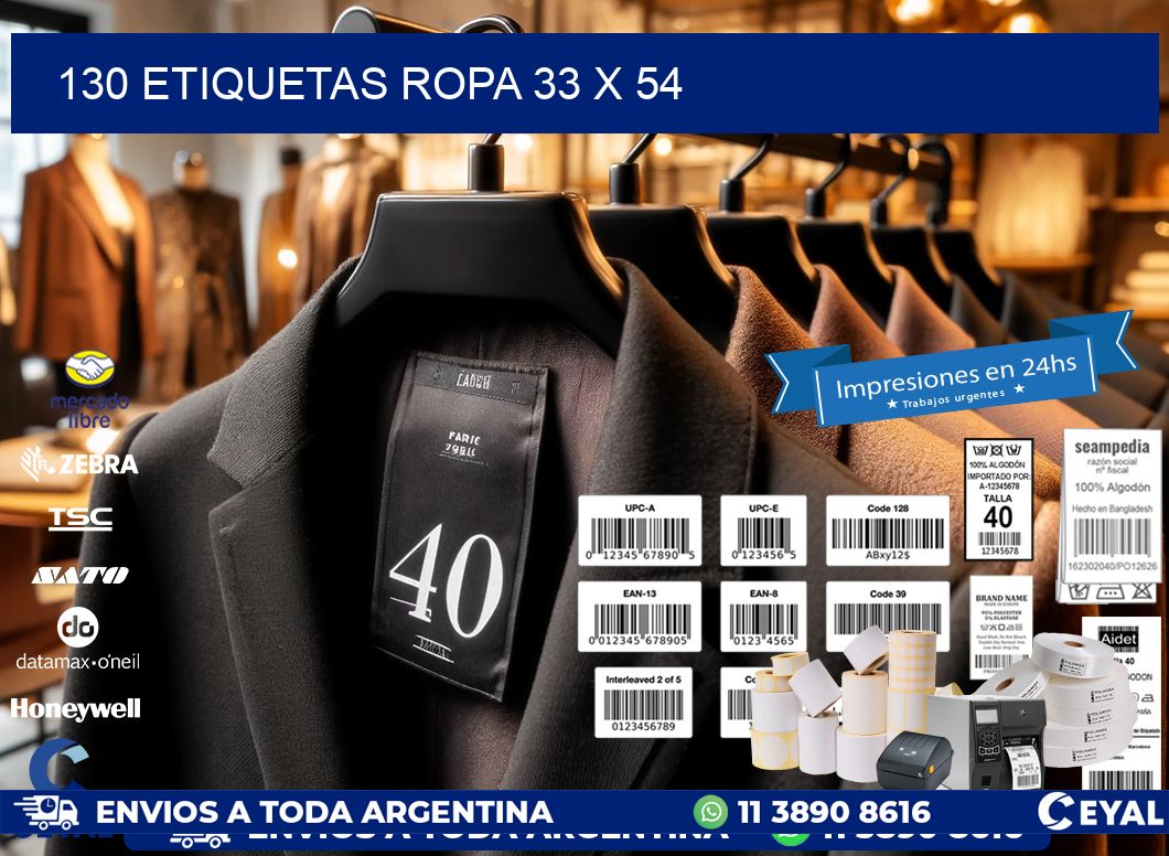 130 ETIQUETAS ROPA 33 x 54