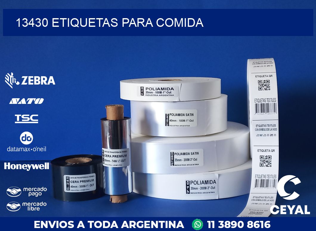13430 ETIQUETAS PARA COMIDA