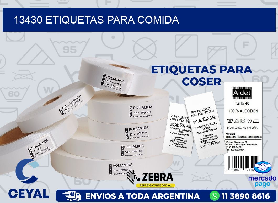 13430 ETIQUETAS PARA COMIDA