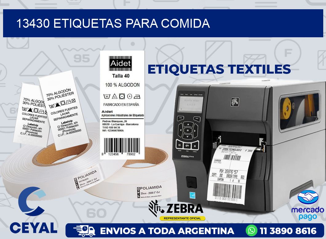 13430 ETIQUETAS PARA COMIDA
