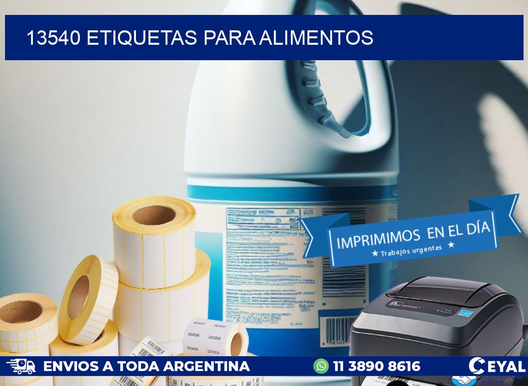 13540 ETIQUETAS PARA ALIMENTOS
