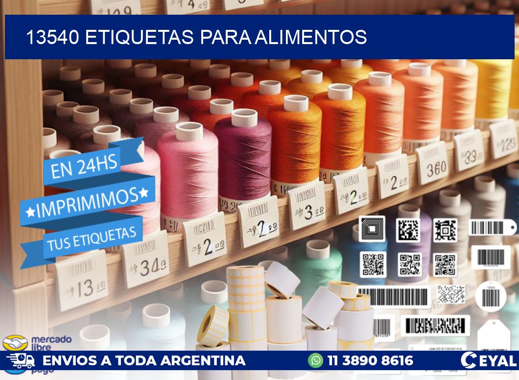 13540 ETIQUETAS PARA ALIMENTOS