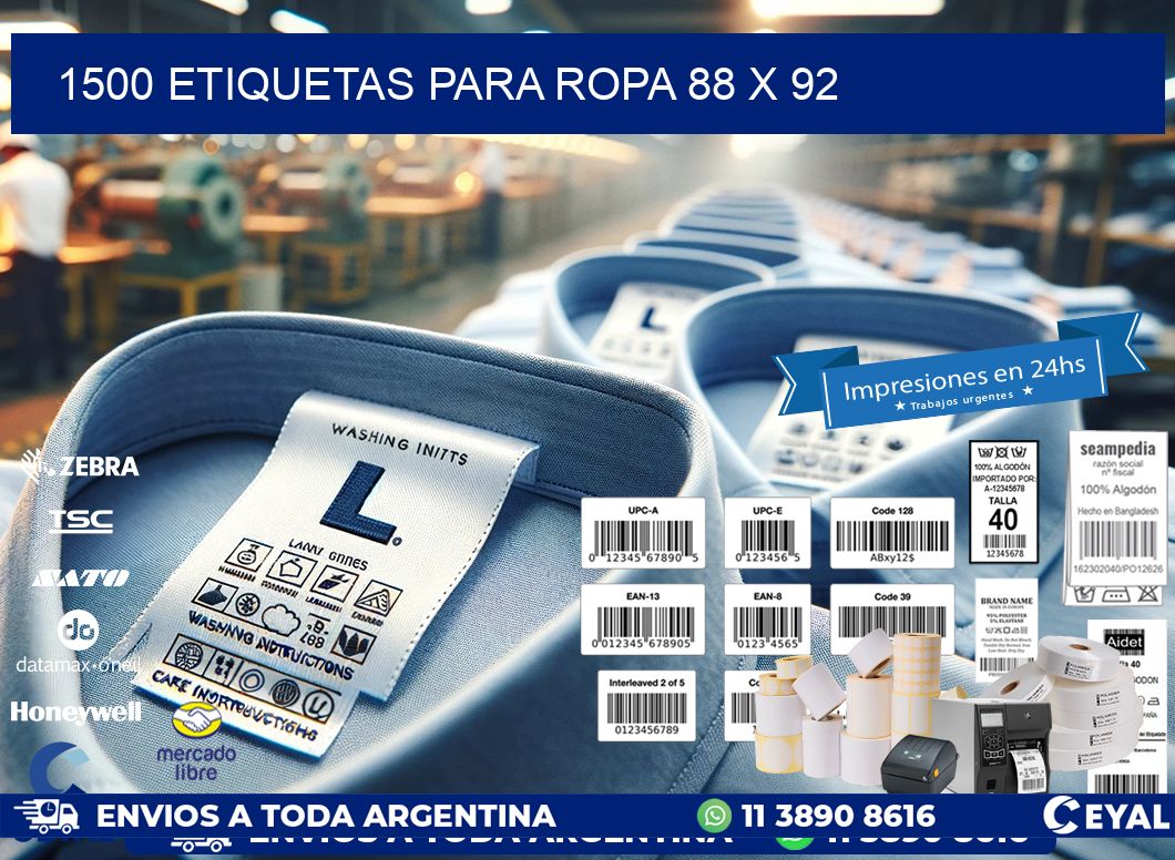 1500 ETIQUETAS PARA ROPA 88 x 92