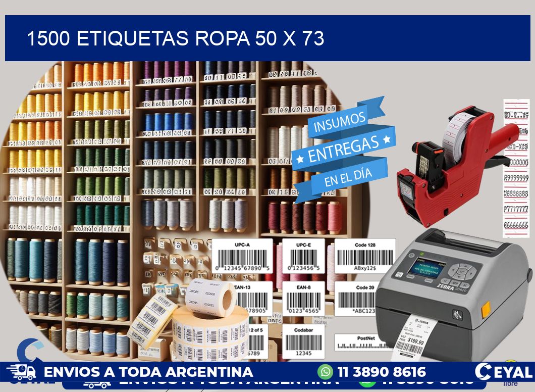 1500 ETIQUETAS ROPA 50 x 73