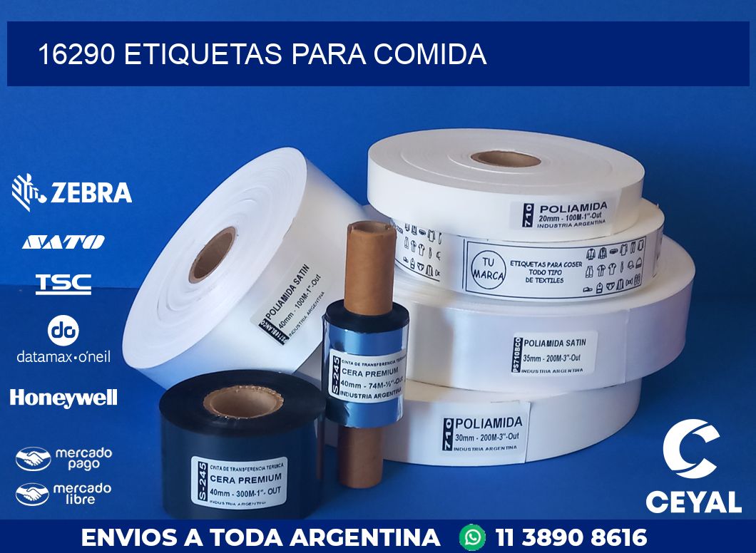 16290 ETIQUETAS PARA COMIDA