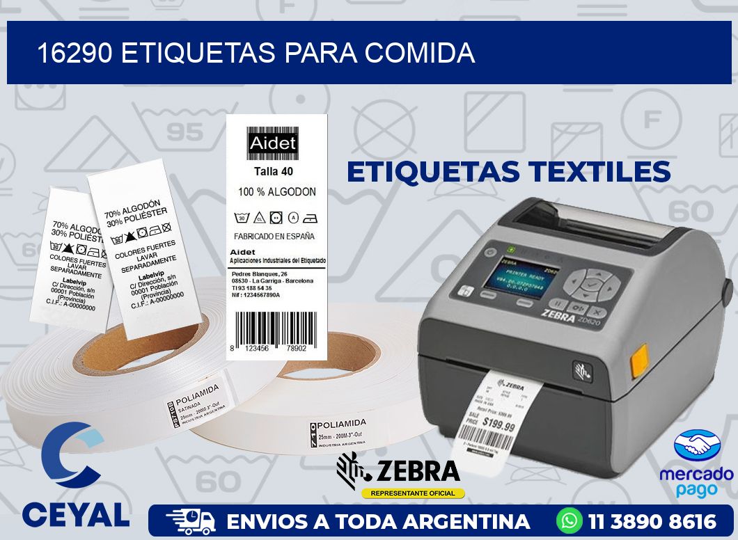 16290 ETIQUETAS PARA COMIDA