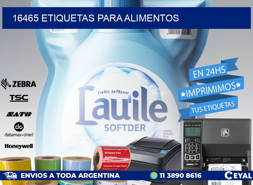 16465 ETIQUETAS PARA ALIMENTOS