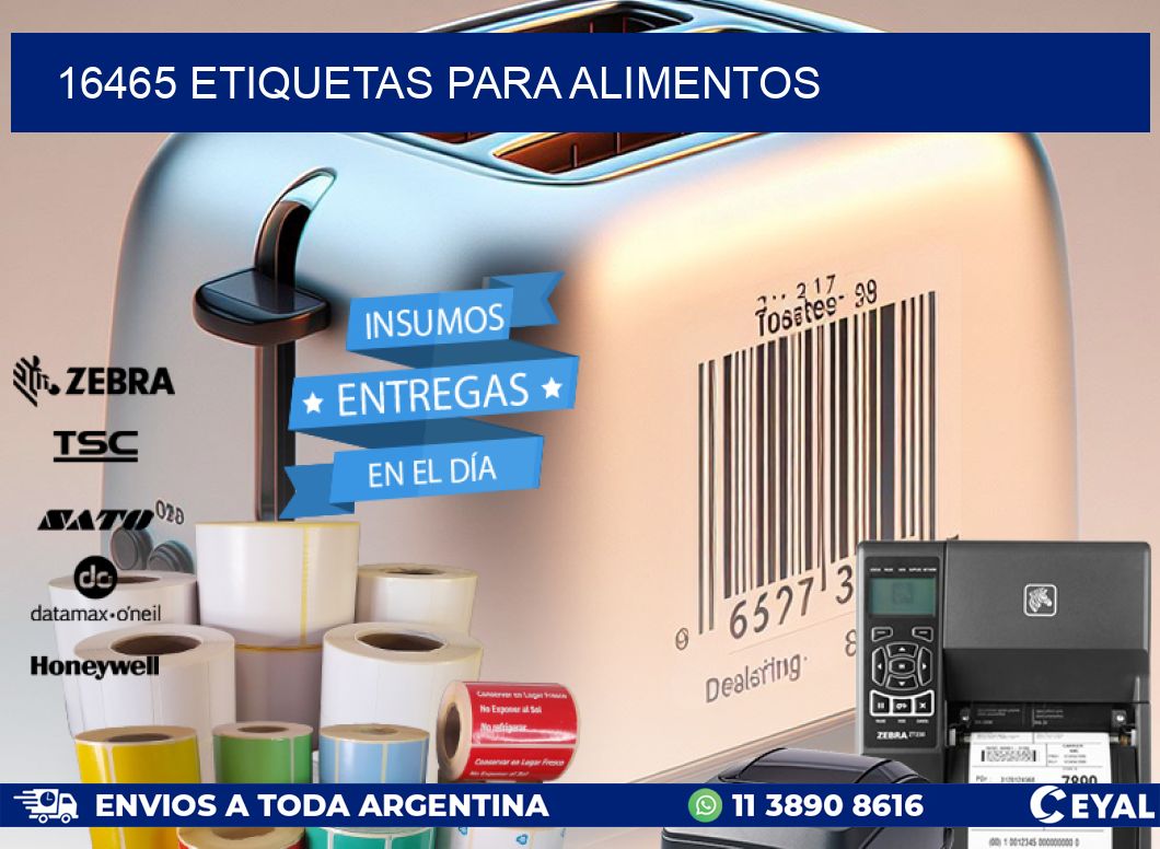 16465 ETIQUETAS PARA ALIMENTOS