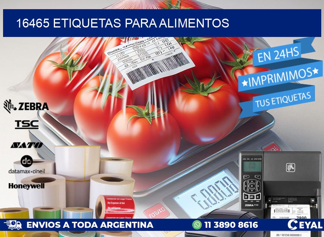 16465 ETIQUETAS PARA ALIMENTOS