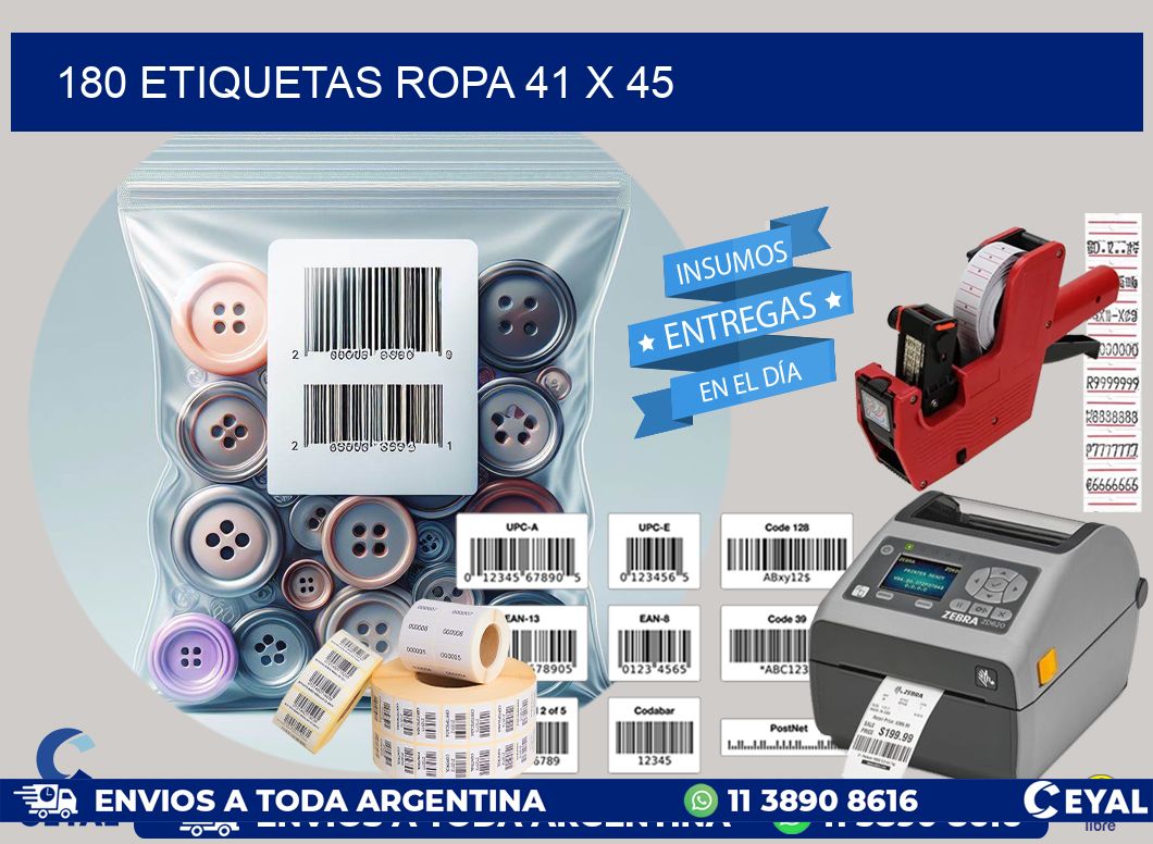 180 ETIQUETAS ROPA 41 x 45