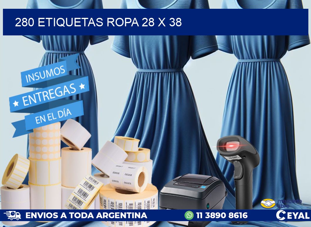 280 ETIQUETAS ROPA 28 x 38