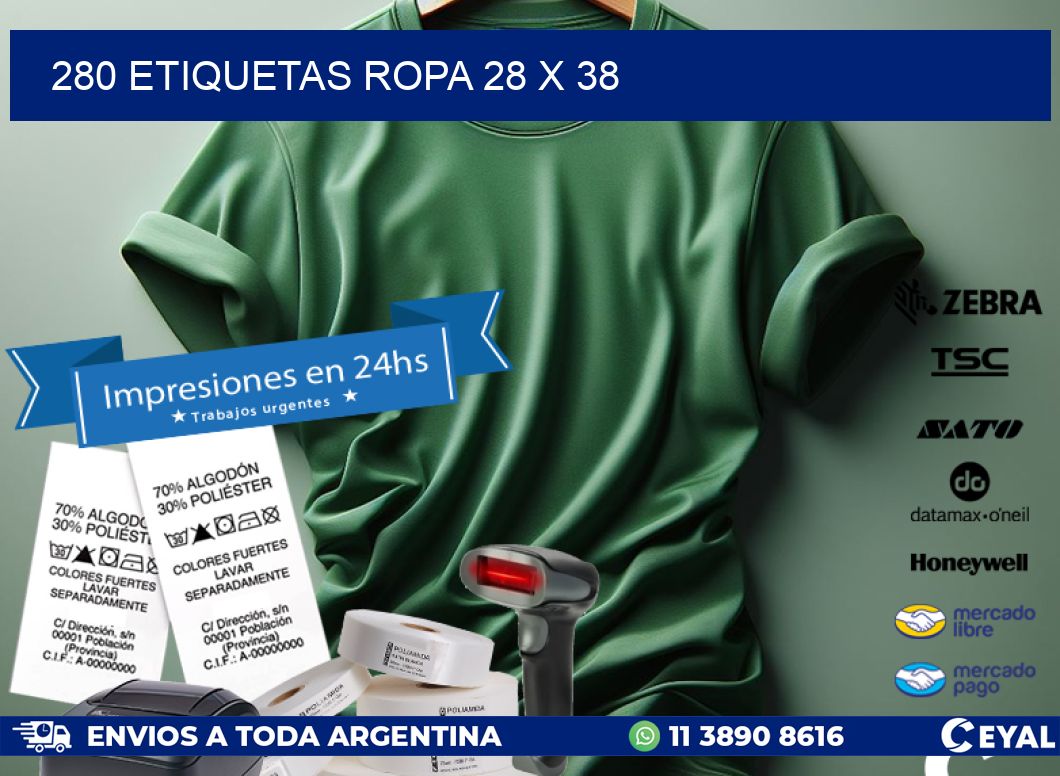 280 ETIQUETAS ROPA 28 x 38