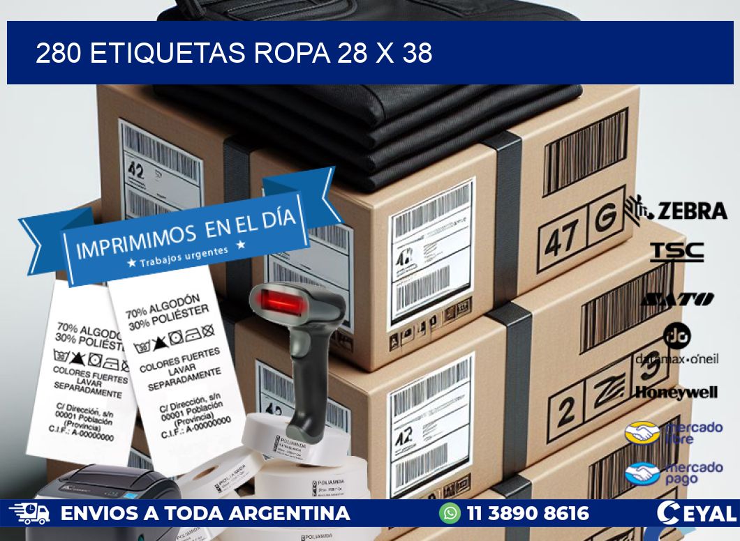 280 ETIQUETAS ROPA 28 x 38