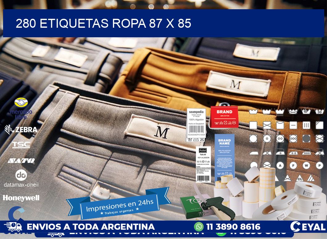 280 ETIQUETAS ROPA 87 x 85