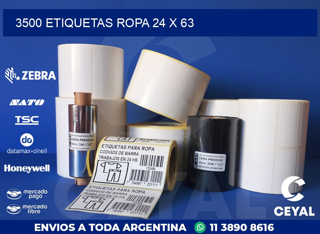 3500 ETIQUETAS ROPA 24 x 63