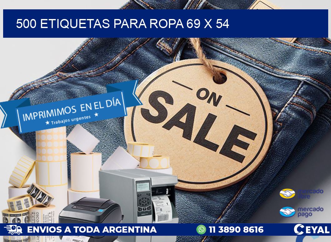 500 ETIQUETAS PARA ROPA 69 x 54