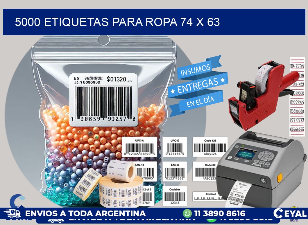 5000 ETIQUETAS PARA ROPA 74 x 63