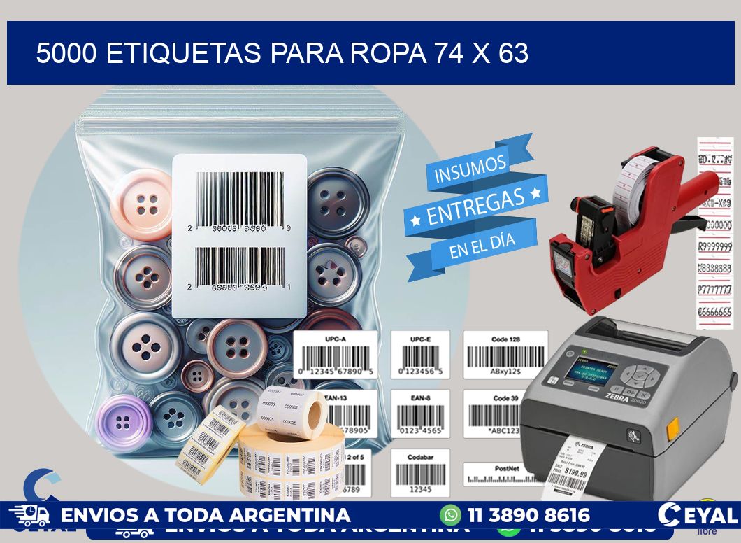 5000 ETIQUETAS PARA ROPA 74 x 63