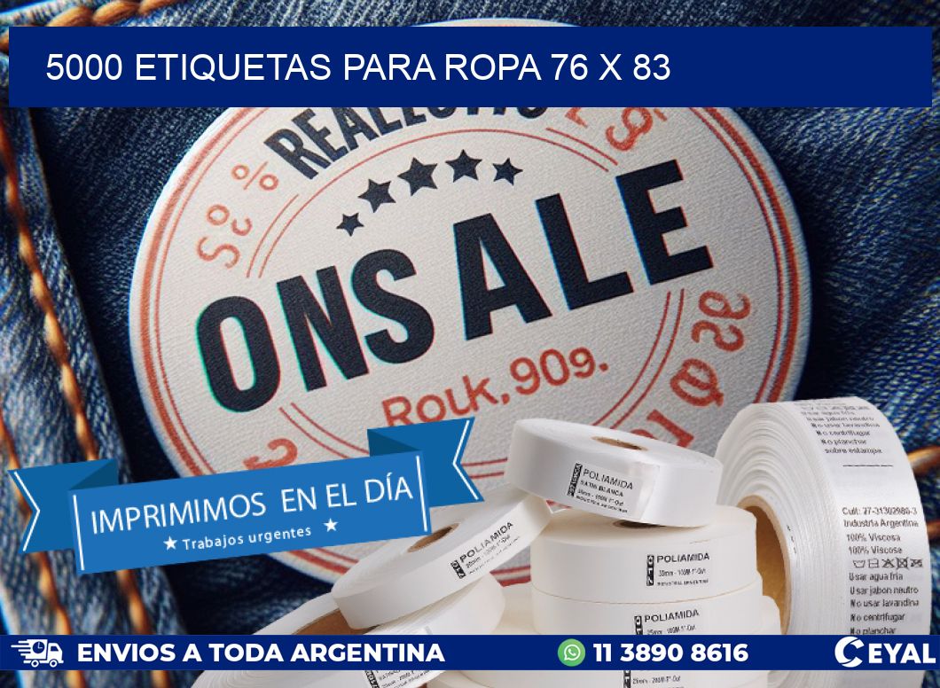 5000 ETIQUETAS PARA ROPA 76 x 83