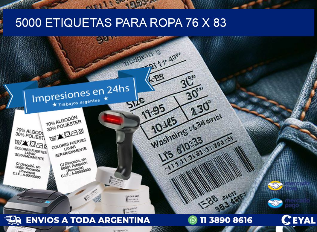 5000 ETIQUETAS PARA ROPA 76 x 83