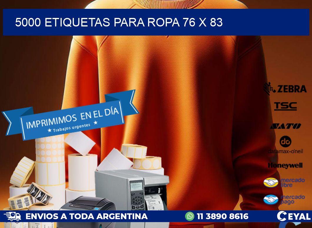 5000 ETIQUETAS PARA ROPA 76 x 83