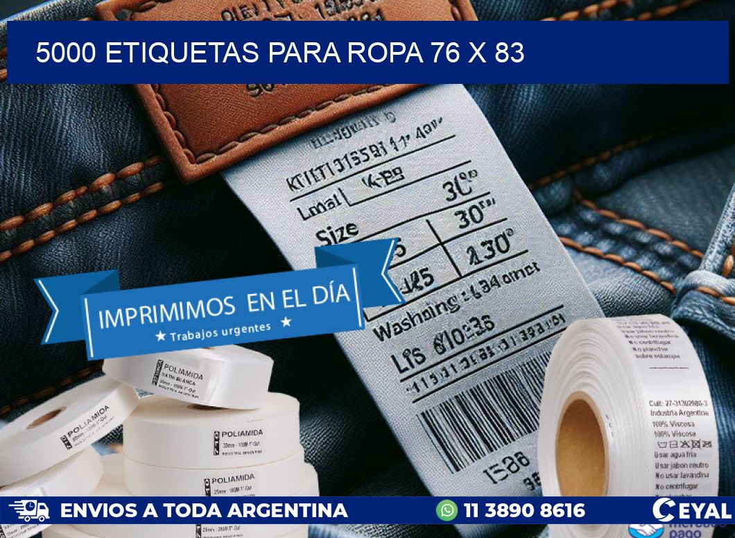 5000 ETIQUETAS PARA ROPA 76 x 83