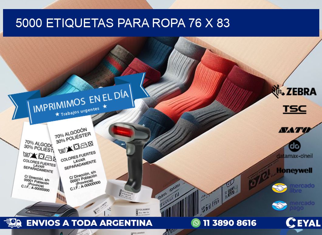 5000 ETIQUETAS PARA ROPA 76 x 83
