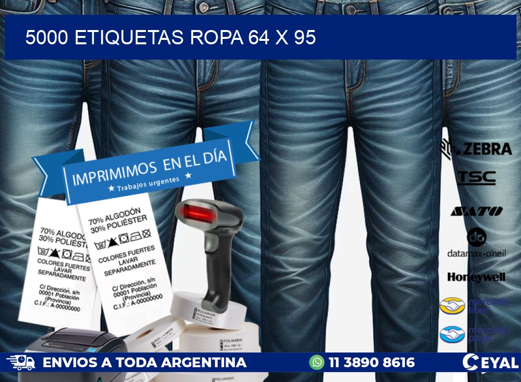 5000 ETIQUETAS ROPA 64 x 95