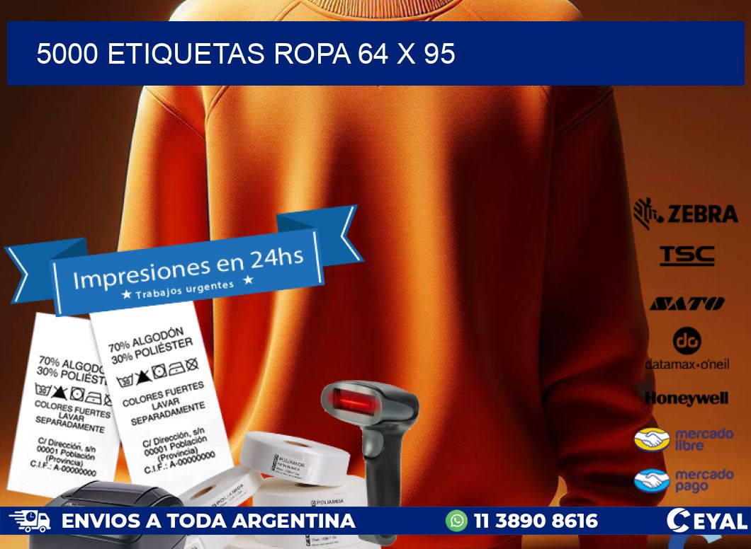 5000 ETIQUETAS ROPA 64 x 95