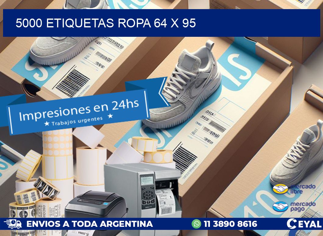 5000 ETIQUETAS ROPA 64 x 95