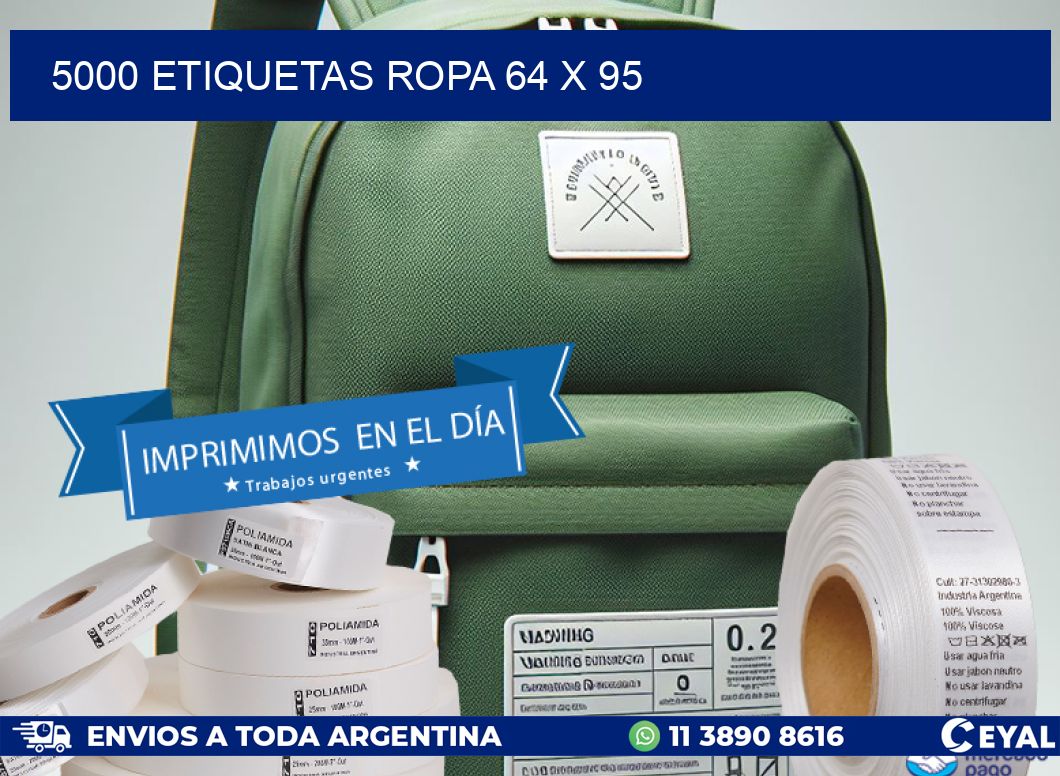 5000 ETIQUETAS ROPA 64 x 95
