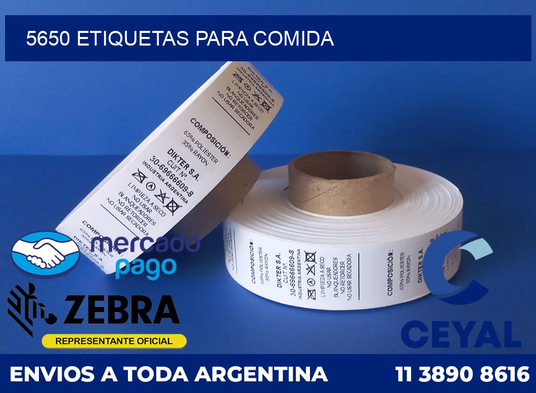 5650 ETIQUETAS PARA COMIDA