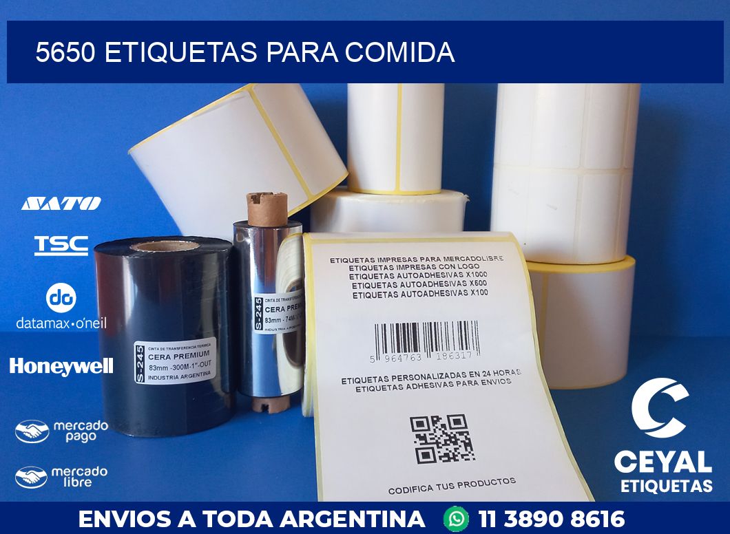 5650 ETIQUETAS PARA COMIDA