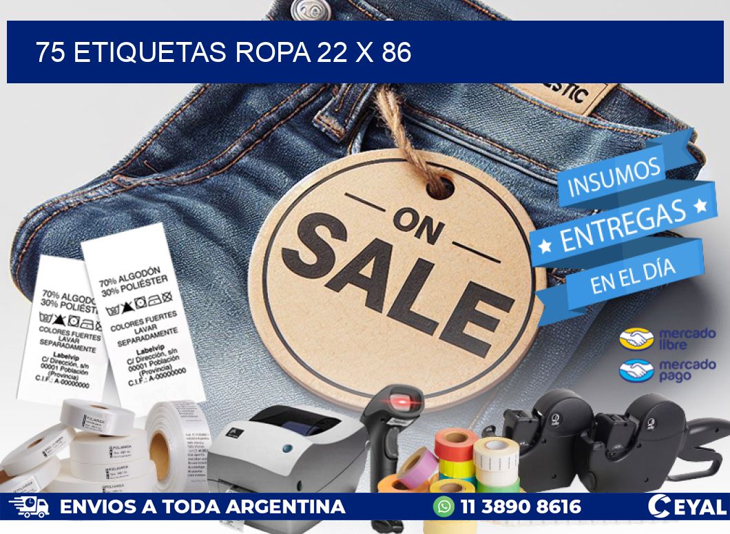 75 ETIQUETAS ROPA 22 x 86