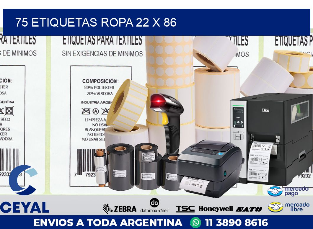 75 ETIQUETAS ROPA 22 x 86