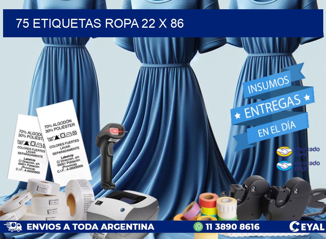 75 ETIQUETAS ROPA 22 x 86