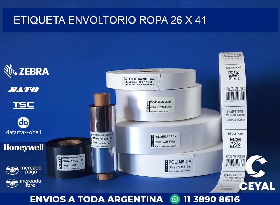 ETIQUETA ENVOLTORIO ROPA 26 x 41