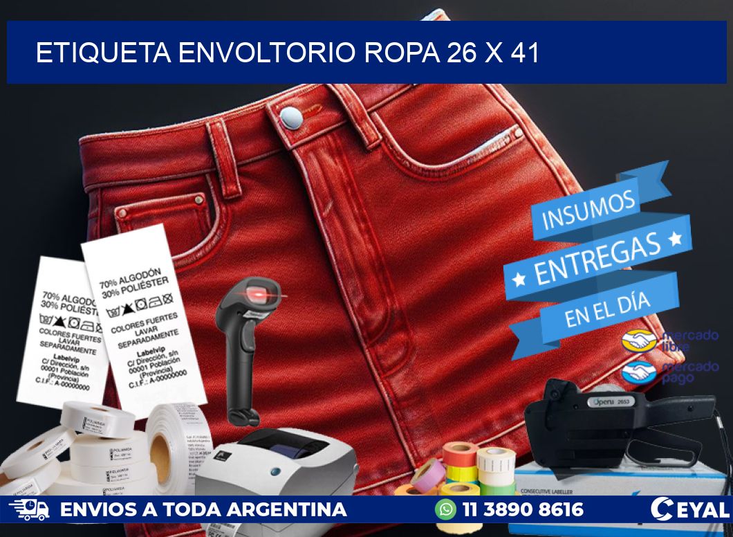 ETIQUETA ENVOLTORIO ROPA 26 x 41