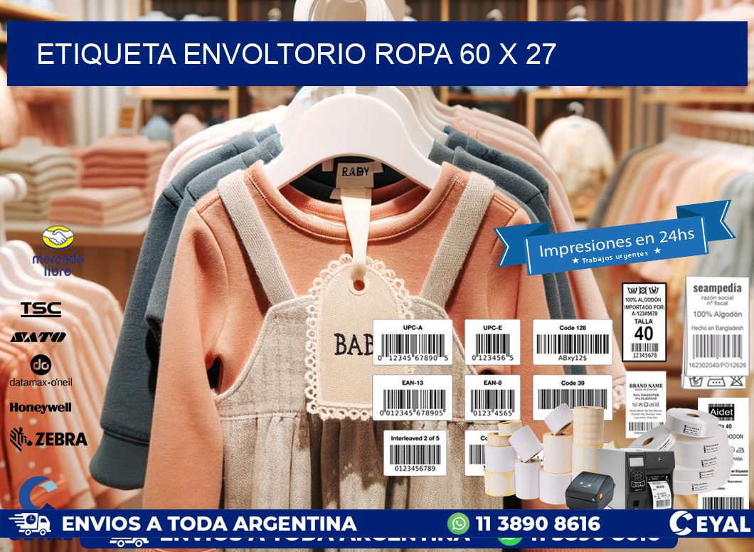 ETIQUETA ENVOLTORIO ROPA 60 x 27