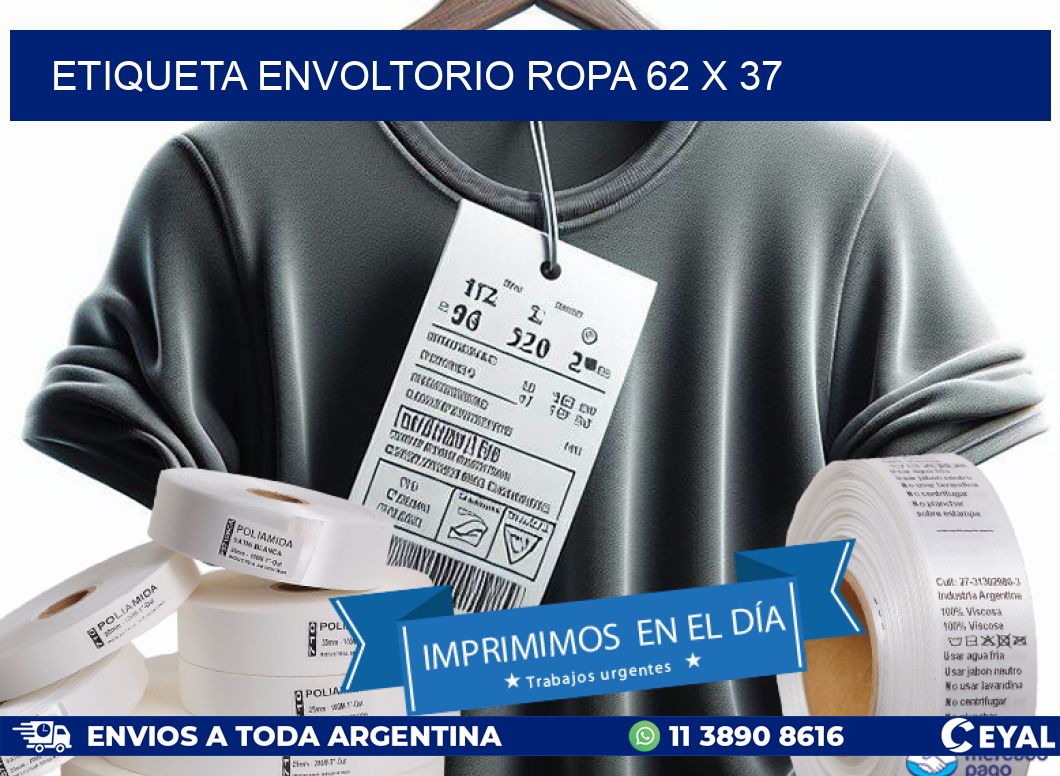 ETIQUETA ENVOLTORIO ROPA 62 x 37