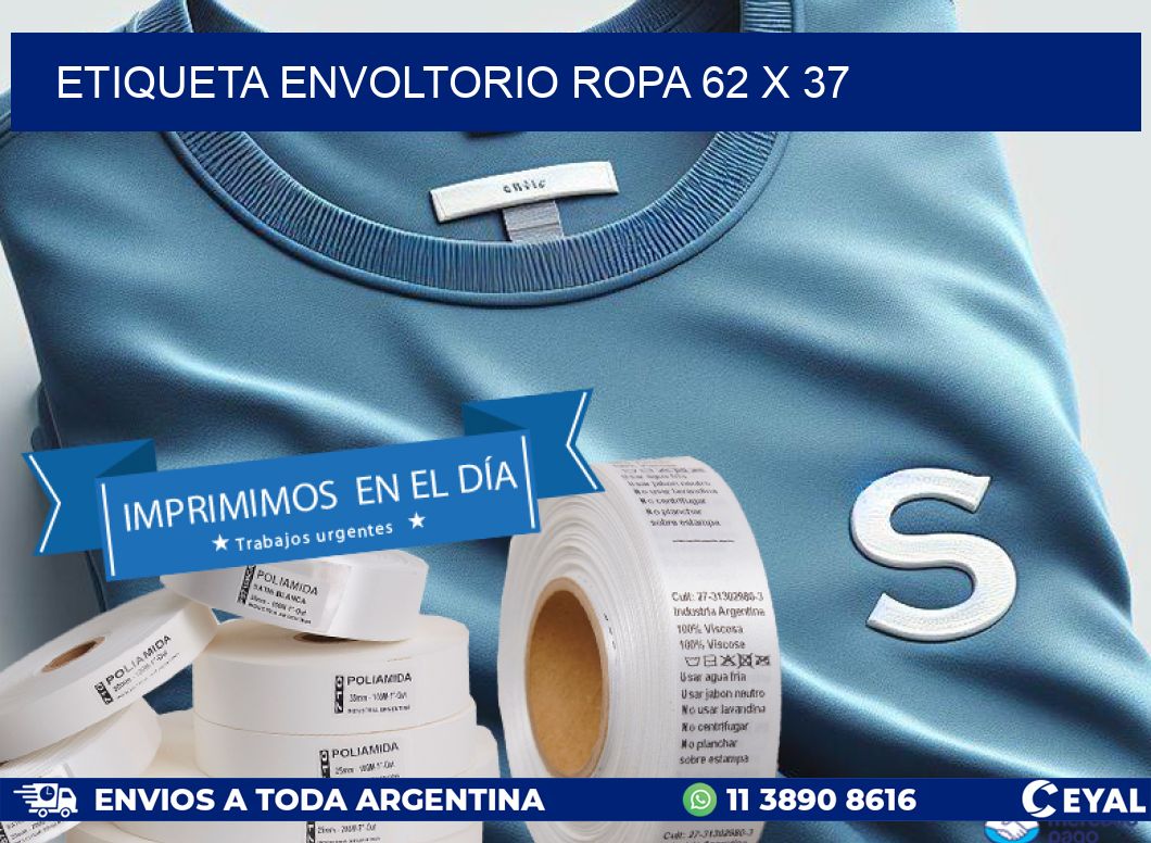 ETIQUETA ENVOLTORIO ROPA 62 x 37