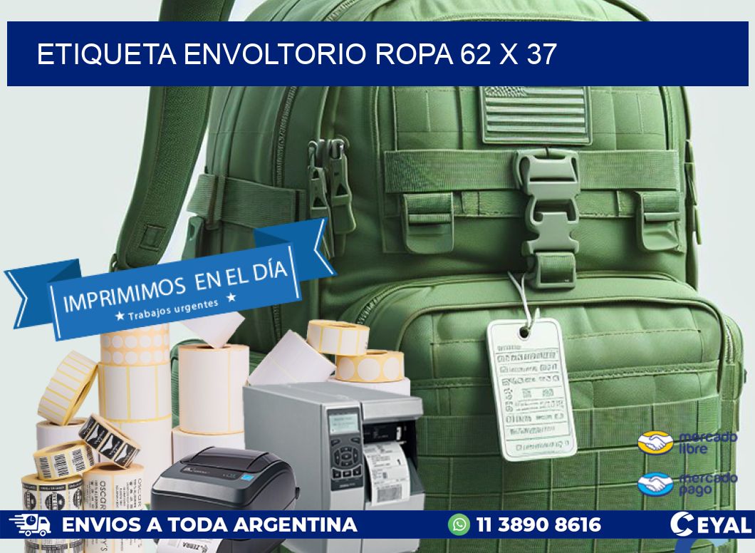ETIQUETA ENVOLTORIO ROPA 62 x 37