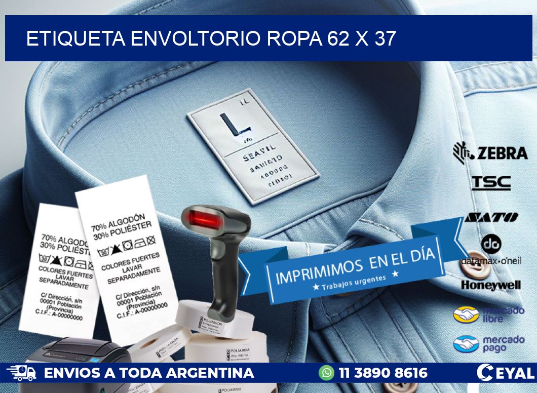 ETIQUETA ENVOLTORIO ROPA 62 x 37