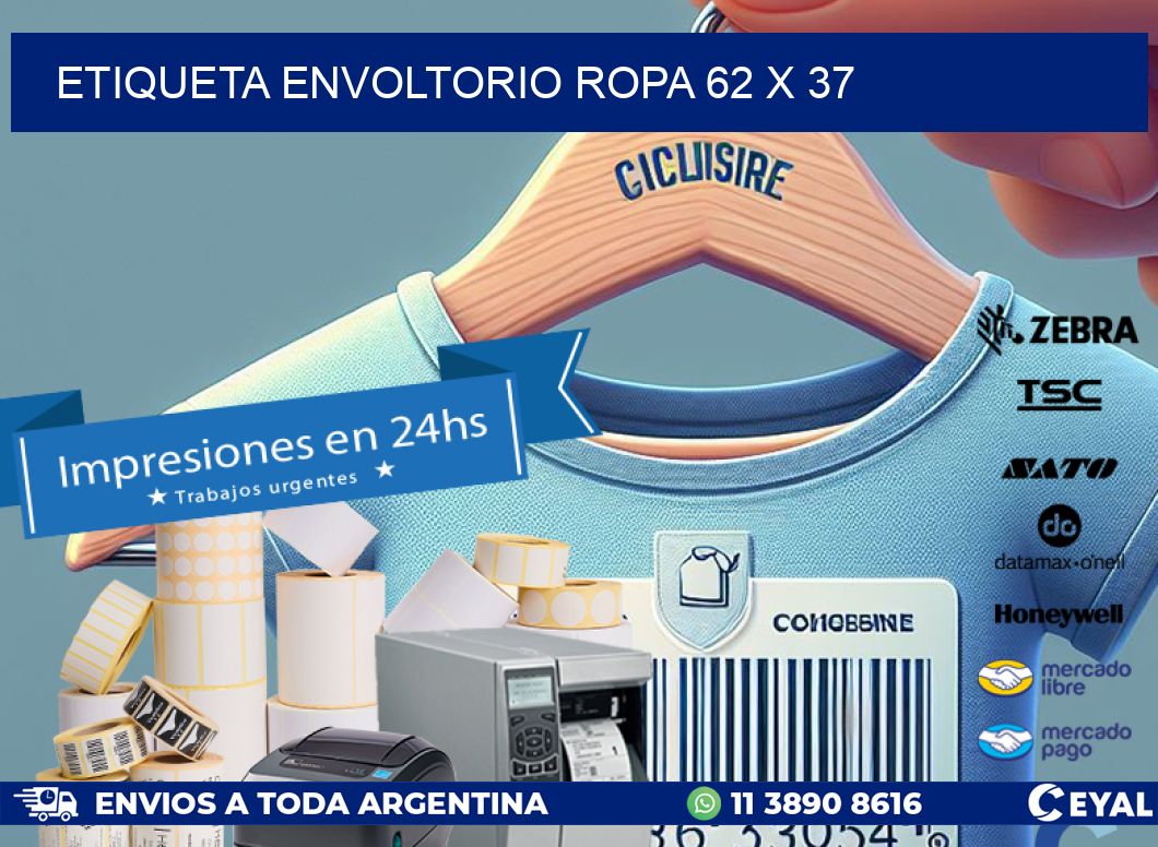 ETIQUETA ENVOLTORIO ROPA 62 x 37